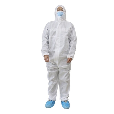 3xl 4xl 5 Bluexl White Polypropylene Baju Sekali Pakai Dengan Pelindung Hood Spunbond