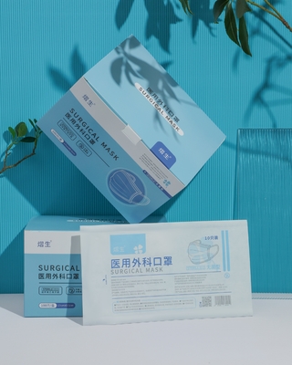 Hitam Biru 3 Ply Masker Wajah Sekali Pakai Masker Non Woven Dengan Ear Loop Elastis